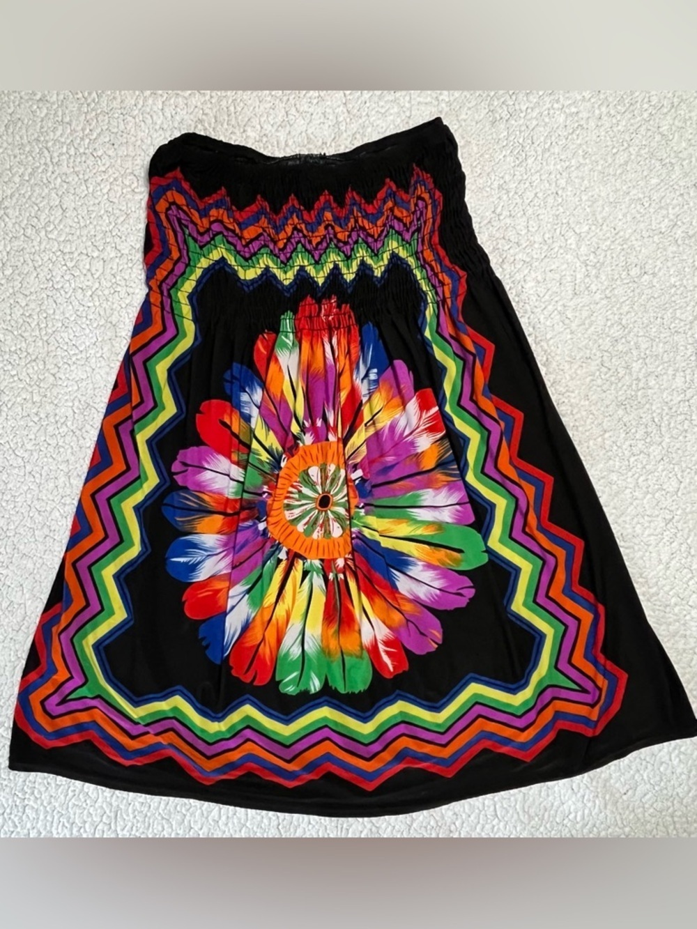 Black Multicolor Strapless Floral Sundress - Picture 9 of 10